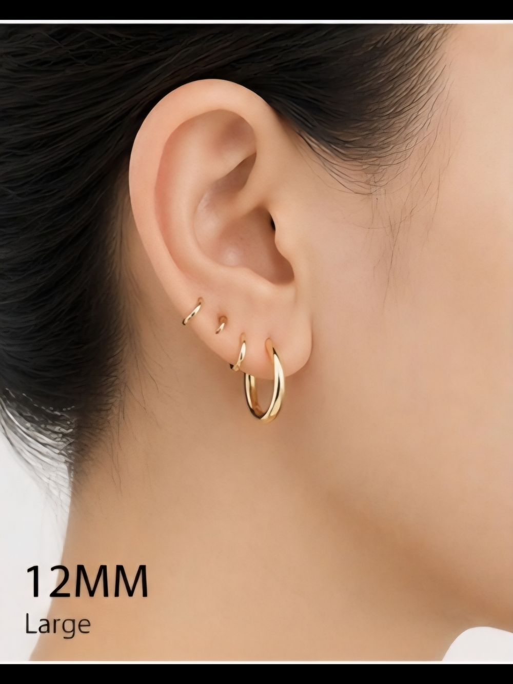 14K Gold Plated Huggie Hoop Earrings Pick Size 6mm 8mm 10mm 12mm 14mm NWT - Picture 4 of 10